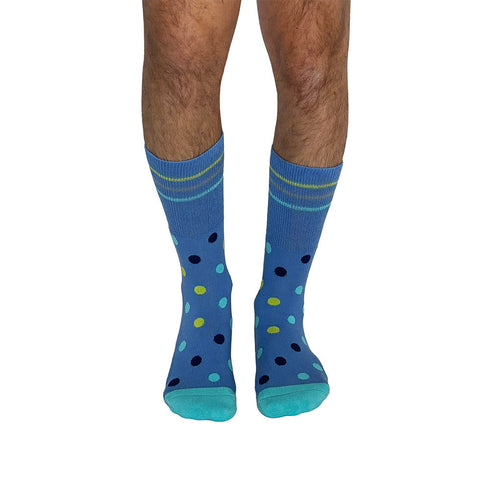 Polka Dots Navy + Teal Diabetic Socks
